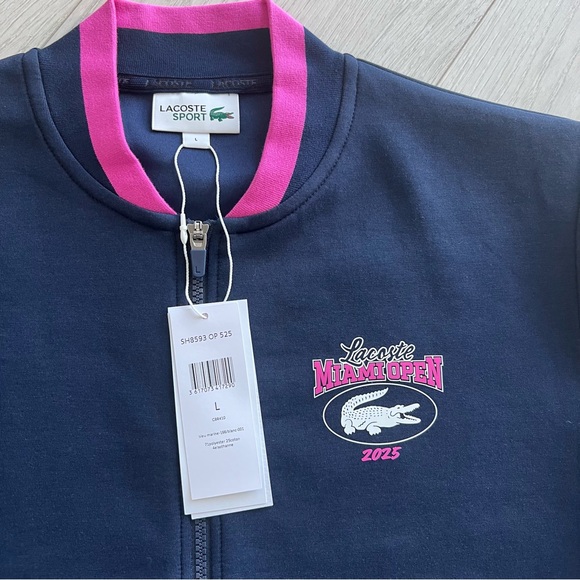 Lacoste Men's Miami Open Edition Zip-Up Tennis Bomber Jacket. - Picture 2 of 6
